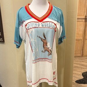 Double D Ranch Blue and Red Graphic Tunic